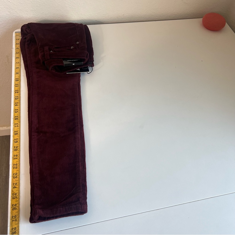 OAT New York Womens Corduroy Stretch Pants Wine Red Size 24 NWT - Picture 6 of 10